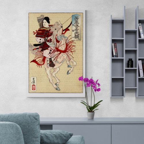 Vintage Japanese Ukiyo_e Art The female warrior Canvas Print