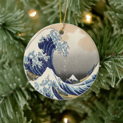 vintage japanese ukiyo e art the great wave ceramic ornament