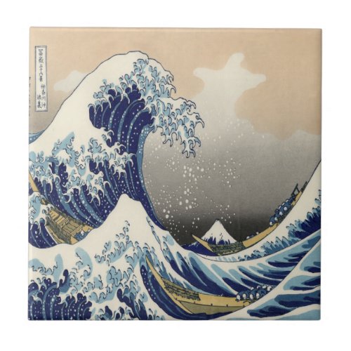 vintage japanese ukiyo e art the great wave ceramic tile