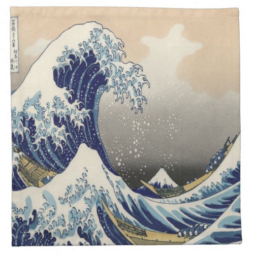 vintage japanese ukiyo e art the great wave cloth napkin