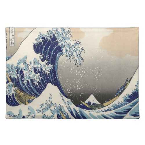 vintage japanese ukiyo e art the great wave cloth placemat