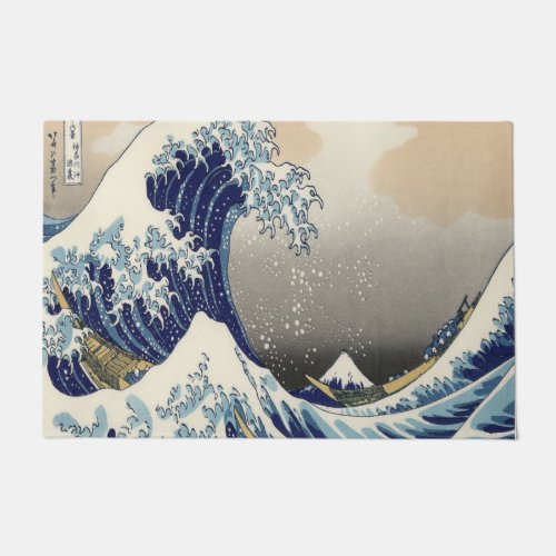 vintage japanese ukiyo e art the great wave doormat