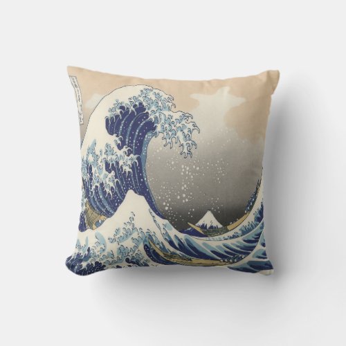 vintage japanese ukiyo e art the great wave outdoor pillow