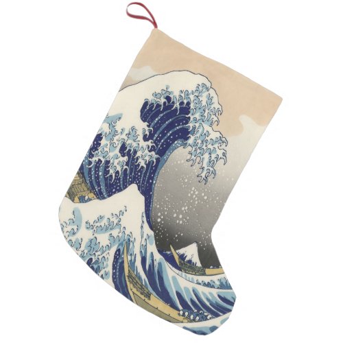 vintage japanese ukiyo e art the great wave small christmas stocking