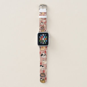 Vintage Japanese Ukiyo-e Cat Pattern: Kuniyoshi Apple Watch Band