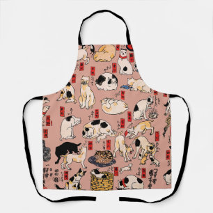 Vintage Japanese Ukiyo-e Cat Pattern: Kuniyoshi Apron