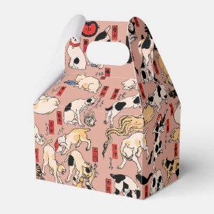 Vintage Japanese Ukiyo-e Cat Pattern: Kuniyoshi Favor Boxes