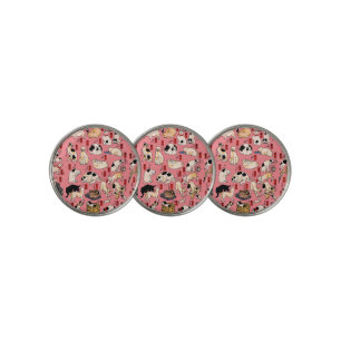 Vintage Japanese Ukiyo-e Cat Pattern: Kuniyoshi Golf Ball Marker