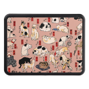 Vintage Japanese Ukiyo-e Cat Pattern: Kuniyoshi Hitch Cover