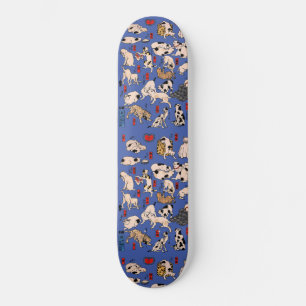 Vintage Japanese Ukiyo-e Cat Pattern: Kuniyoshi Skateboard