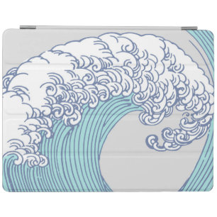 Vintage Japanese Ukiyo-e Surf Wave Art Blue Coast iPad Smart Cover