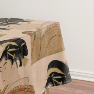 Vintage Japanese Ukiyo-e Woman Portrait V Tablecloth