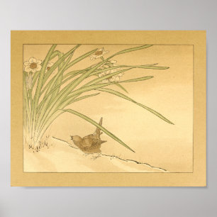 Vintage Japanese Wall Art Bird