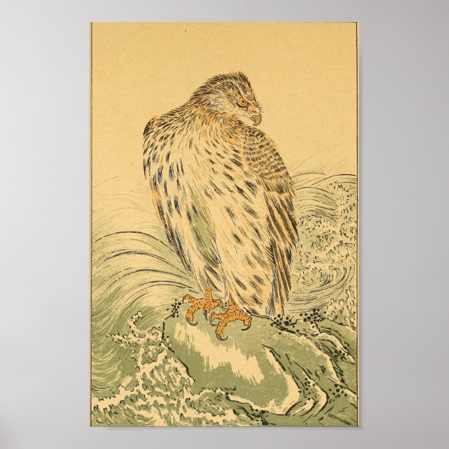 Vintage Japanese Wall Art Hawk (Front)