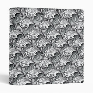 Vintage Japanese Waves, Black and White Binder