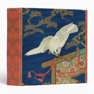 Vintage Japanese White Hawk Art G.A. Audsley 3 Ring Binder