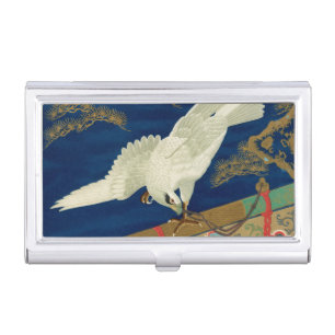 Vintage Japanese White Hawk Art G.A. Audsley Business Card Case