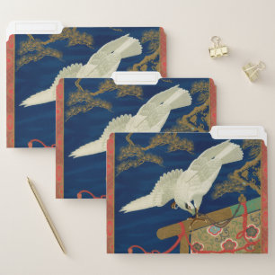 Vintage Japanese White Hawk Art G.A. Audsley File Folder