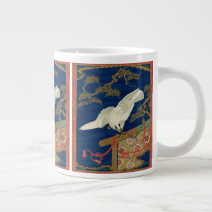 Vintage Japanese White Hawk Art G.A. Audsley Giant Coffee Mug