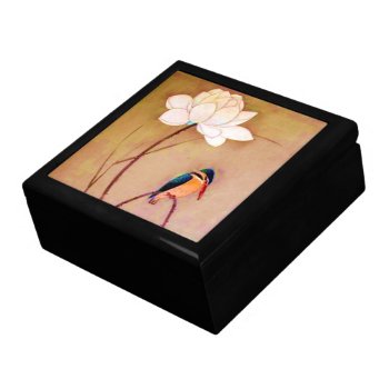 Vintage Japanese White Lotus Flower Gift Box by visionsoflife at Zazzle