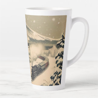 Vintage Japanese Winter Train Latte Mug
