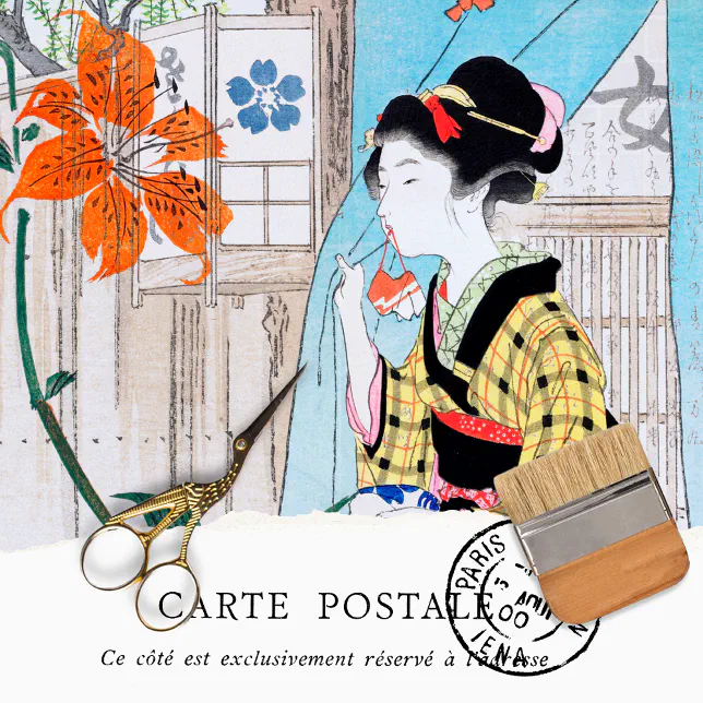 Vintage Japanese Woman Decoupage Tissue Paper Zazzle