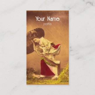 Vintage Japanese woman in the wind