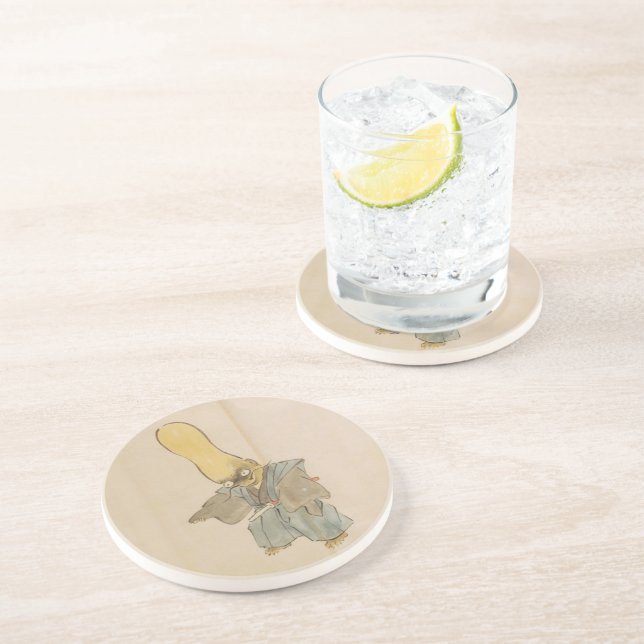 Vintage Japanese Yokai Swordsman Coaster (Side)