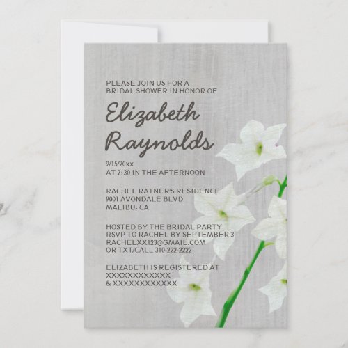Vintage Jasmine Bridal Shower Invitations