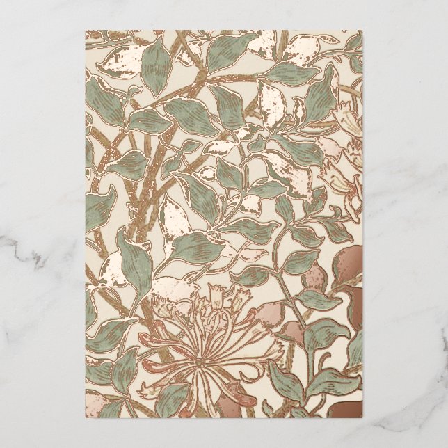 Vintage jasmine  foil invitation (Front)