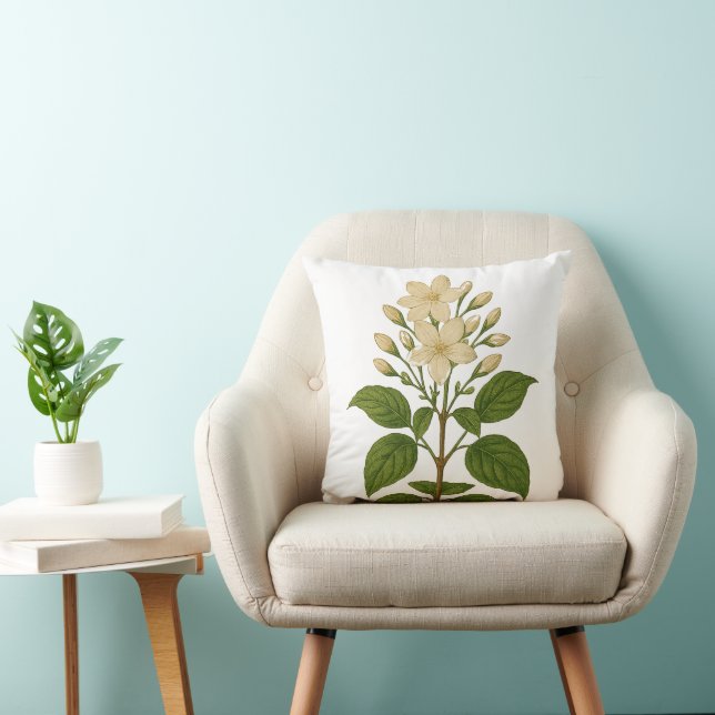 Vintage Jasmine Throw Pillow (Chair)