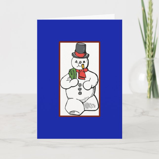 Vintage Jaunty Snowman - A Christmas Card (Front)