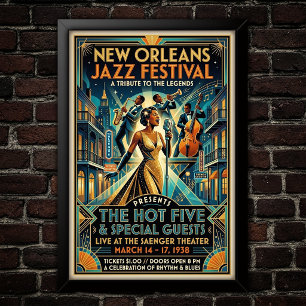 Vintage Jazz 1930s Art Poster