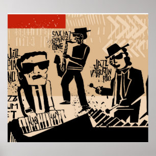 Vintage Jazz Band Poster: Cool Design Poster
