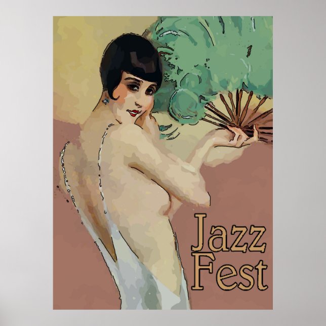 Vintage Jazz Fest Singer Poster (Front)