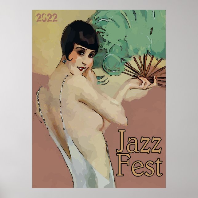 Vintage Jazz Fest Singer Poster (Front)