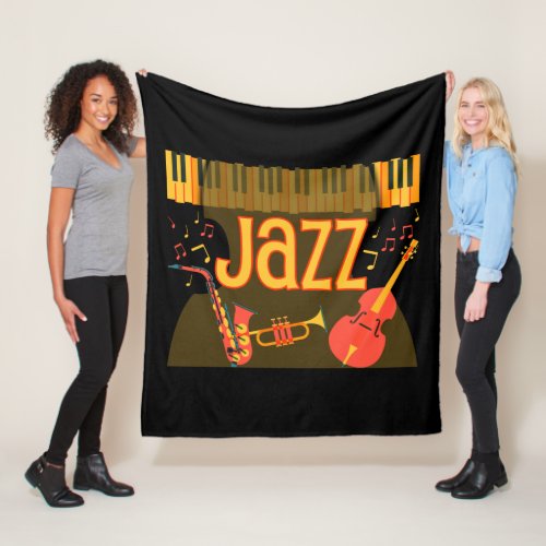 Vintage Jazz Music Fleece Blanket