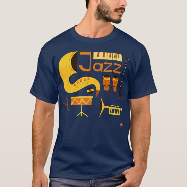 Vintage Jazz Music T-Shirt (Front)
