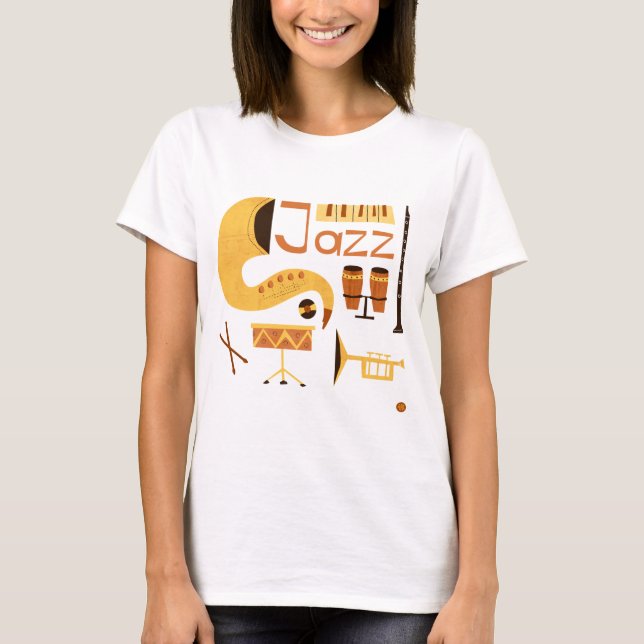 Vintage Jazz Music T-Shirt (Front)