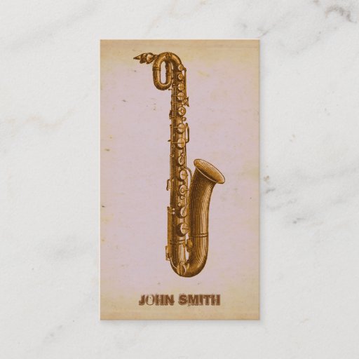 Customizable Vintage Jazz Sax Music Business Business Card