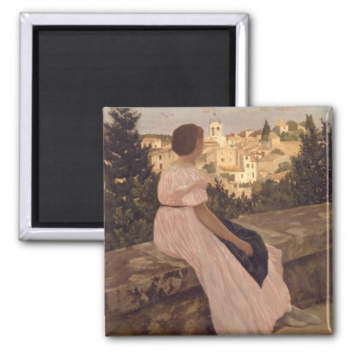 Vintage Jean Frederic Bazille The Pink Dress Magnet