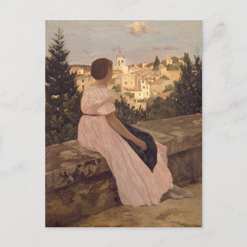 Vintage Jean Frederic Bazille The Pink Dress Postcard