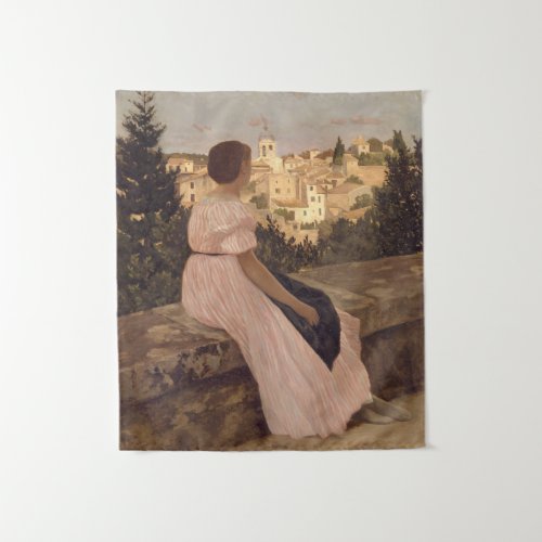 Vintage Jean Frederic Bazille The Pink Dress Tapestry
