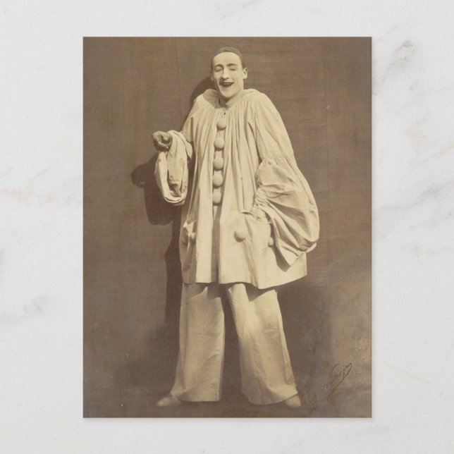 Vintage Jean-Gaspard Deburau French Mime Postcard (Front)
