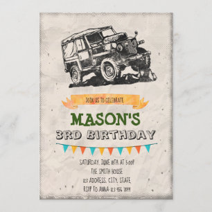 Vintage jeep party invitation