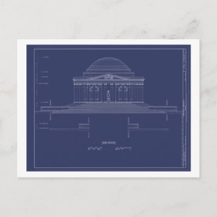 Vintage Jefferson Monument Blueprints Postcard