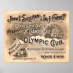 Vintage Jeffries vs. Sharkey Poster