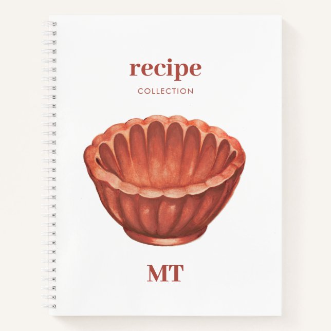 Vintage Jelly Mold Recipe Cookbook Monogram Notebook (Front)