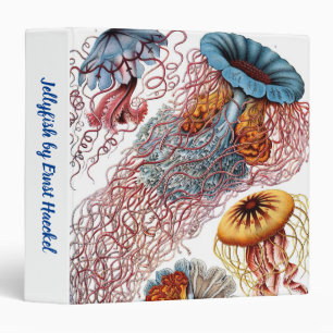 Vintage Jellyfish by Ernst Haeckel, Discomedusae 3 Ring Binder