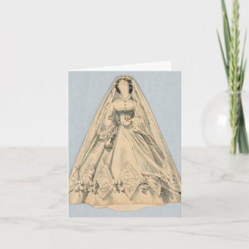 Vintage Jenny Lind Paper Doll Bridal Gown Card